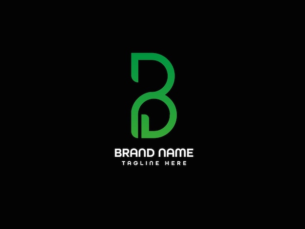 Black and green logo with the letter b on a black background