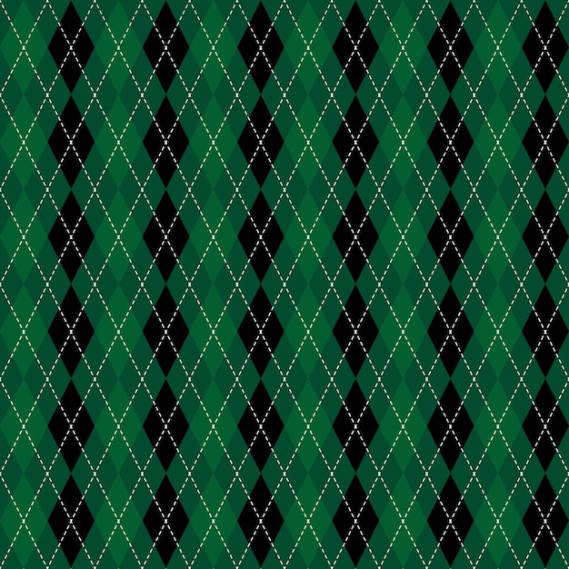 Vector black green tartan seamless plaids