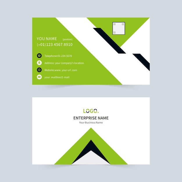 Black and green universal business card