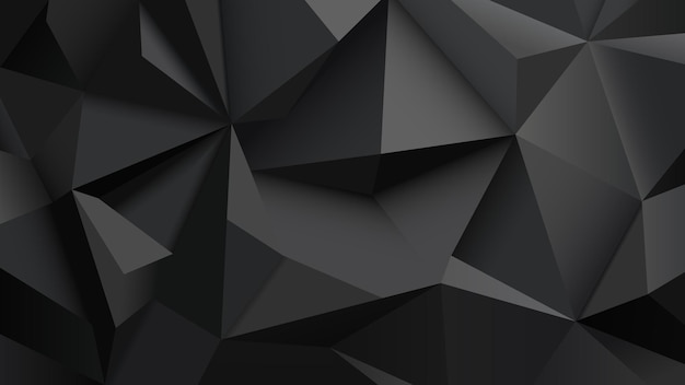 black grey abstract vector background geometric monochrome mosaic composed of triangles dark polygons wallpaper gradient shadow