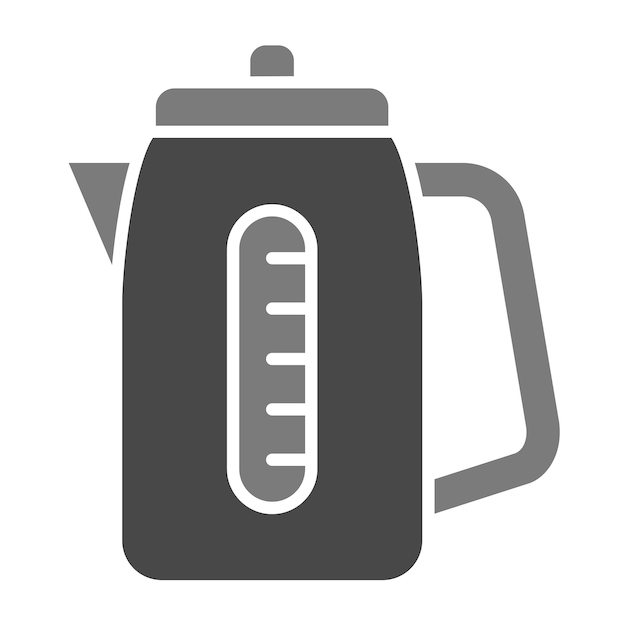 a black and grey coffee pot with thermometer on it