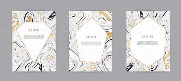 Vector black and grey marble texture card