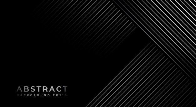 Vector black and grey metallic abstract tech geometric linear background with copy space for text