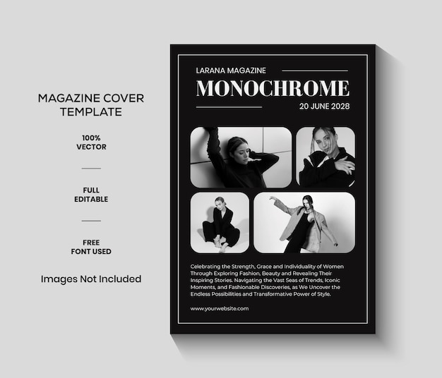 black and grey minimalist fashion stylish magazine cover