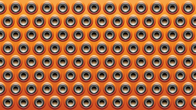 ブラック グレーとオレンジ エンボス ラウンド スピーカー背景ベクトル イラスト