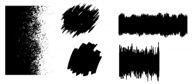 Black grunge brush stroke template