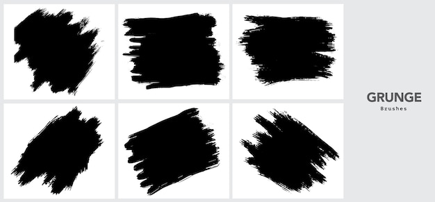 Black grunge brush stroke template