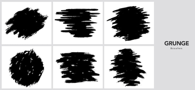 Vector black grunge brush stroke template