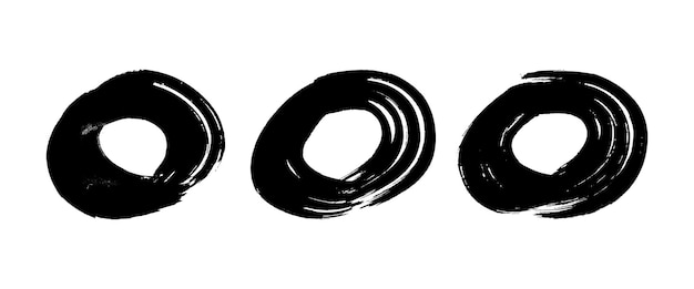 Black grunge brush strokes in circle form