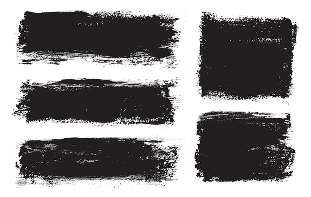 Vector black grunge brush strokes