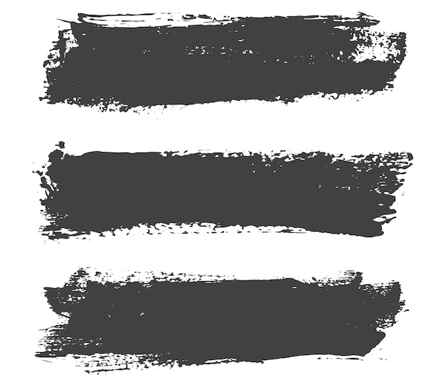 Black grunge paint brush banners.