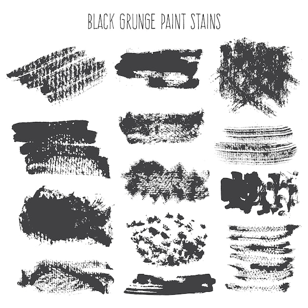 Black grunge paint stains