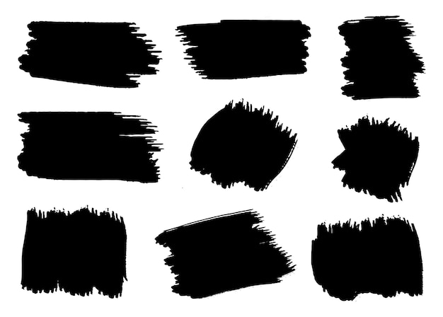 Black grunge paint strokes