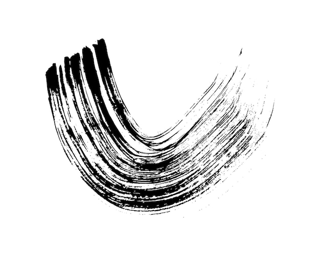 Vector black grunge semicircular brush strokes