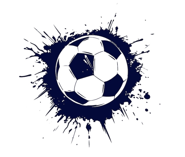 Black grunge soccer ball on white vector