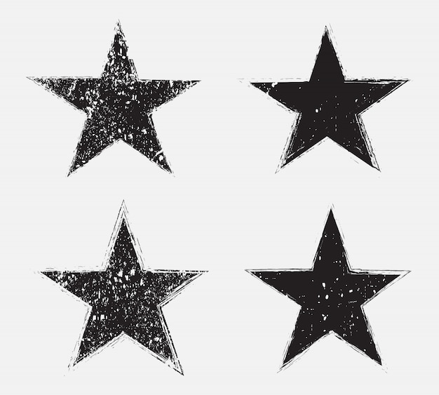 Vector black grunge stars