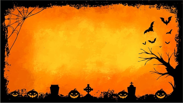 Cornice nera con texture grunge per halloween