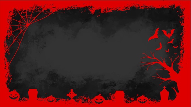 Vector black grunge texture frame for halloween