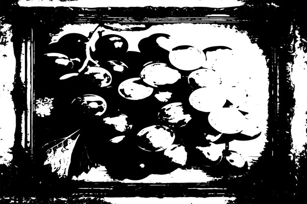 Vector black grungy texture of grapes vector illustration