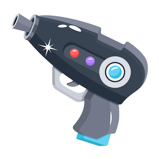 a black gun with a blue light on it