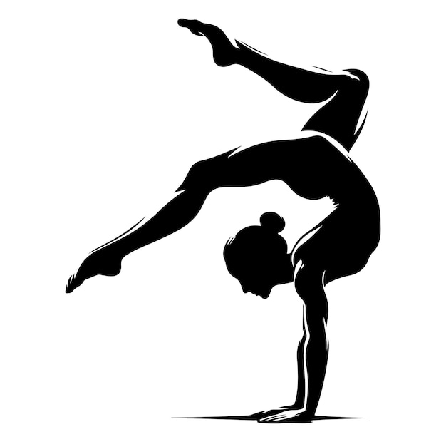 Black gymnastics female silhouette