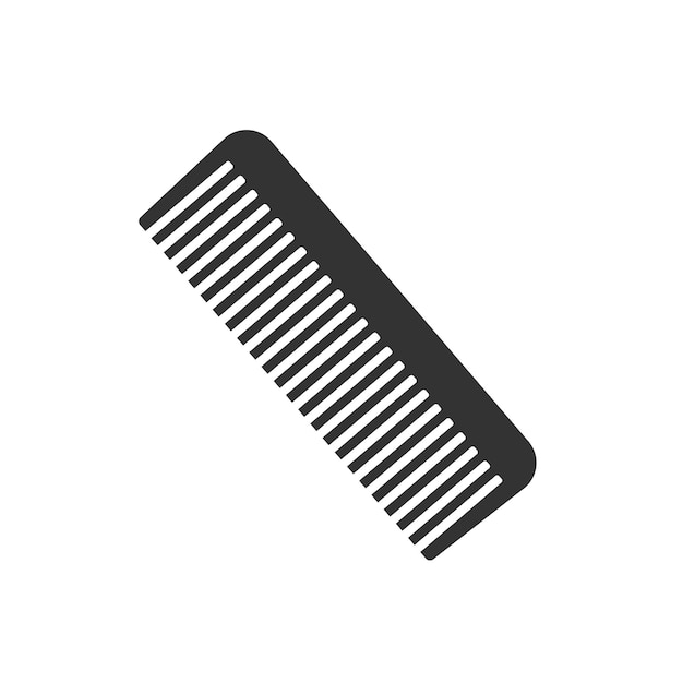 Black hair comb icon isolated on white background. Comb silhouette. Simple icon. Web site page.