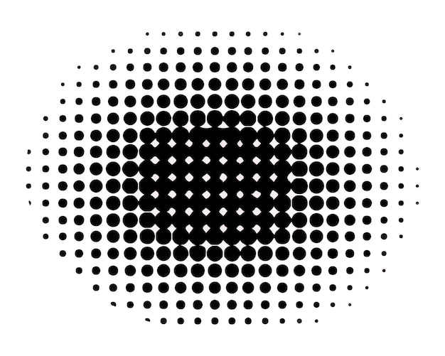 Black halftone dot circle design