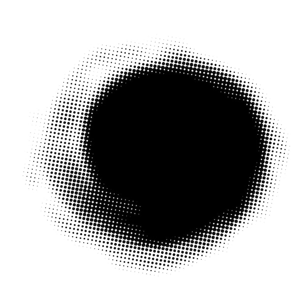 Black halftone dots