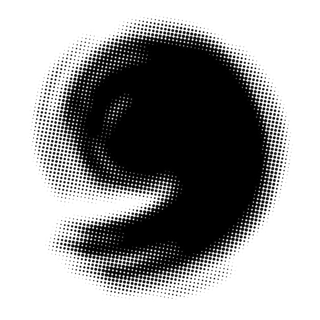 Black halftone dots