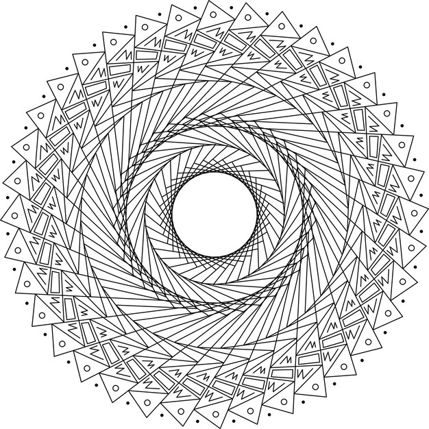 Black halftone lines in vortex form Geometric art Trendy design elementCircular and radial lines