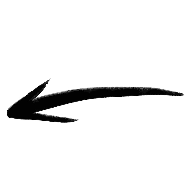 black hand drawn arrow doodle left arrow png vector