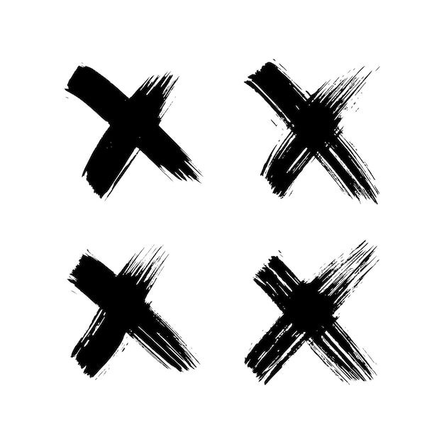 黒の手描きの十字のシンボル