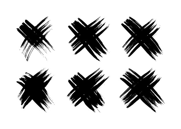 Black Hand drawn cross symbol