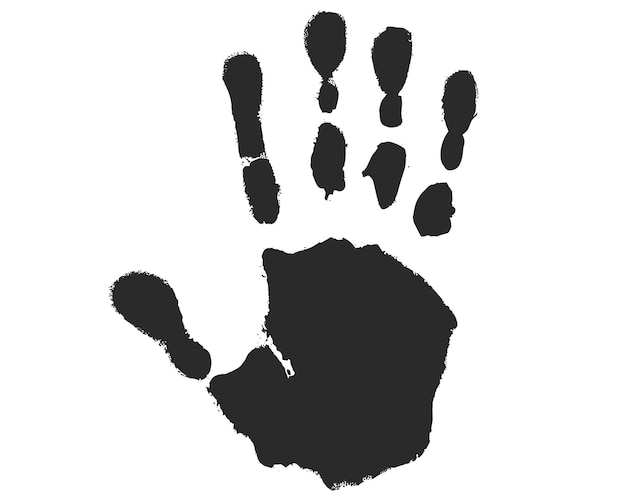 Black handprint ink trail