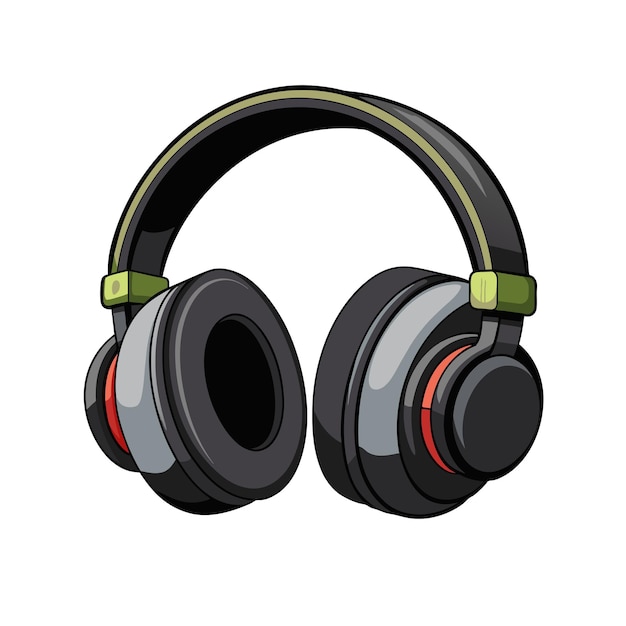 Black headphones icon on white