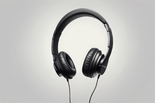 black headphones on the white background music equipment black headphones on the white backgro