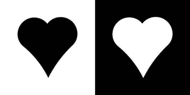 Vector black heart for design different hearts love vector illustration