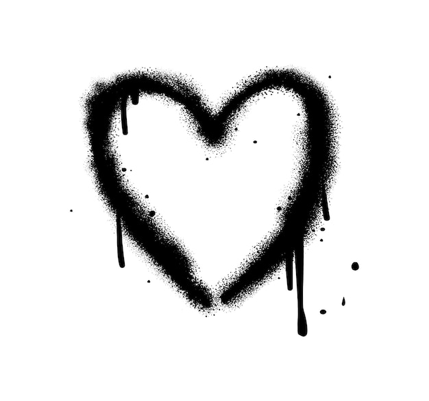 Black heart with the word love on it