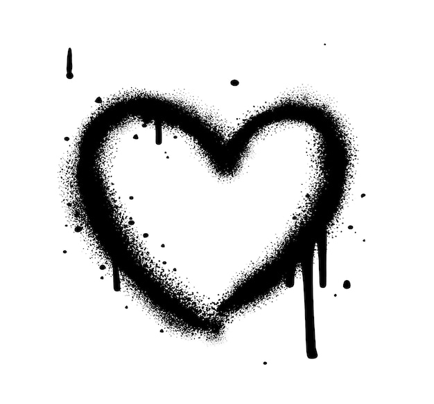 Vector black heart with the word love on it