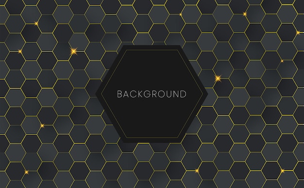 Black hexagon abstract background