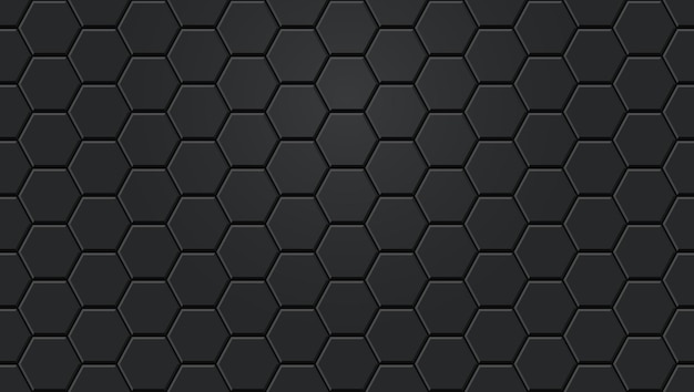 Black hexagon tile pattern background seamless wallpaper for your design and presentation