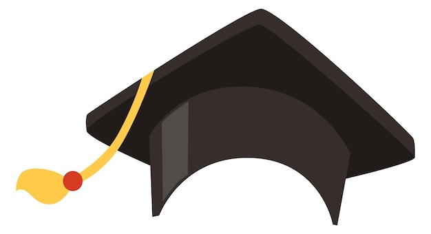 Vector black high education hat graduation student symbol