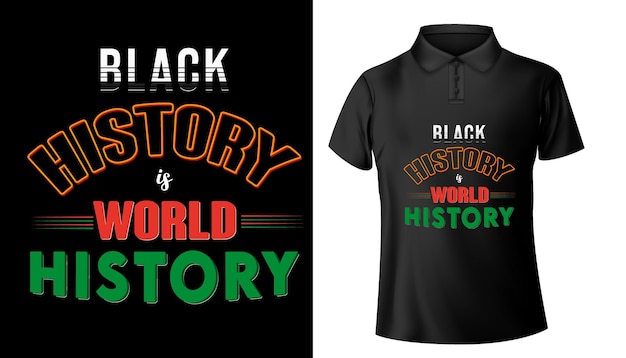 black history day 2023 typography t shirt design. black history is world history typography  design