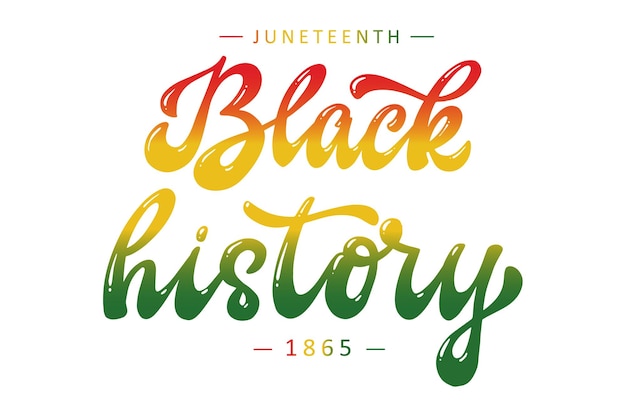 Vector black history lettering quote for juneteenth