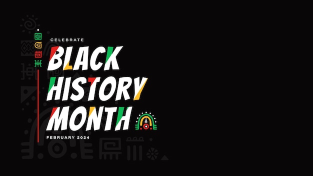 Vector black history month achtergrondontwerp met afrikaans kunstpatroon voor poster of banner evenement