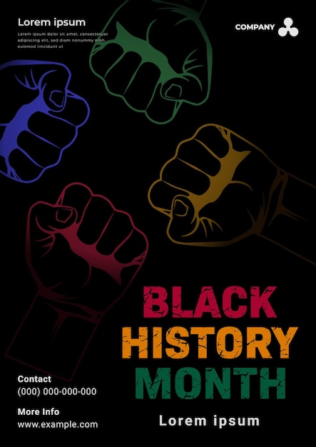 Black History Month African American celebration poster vector design in february