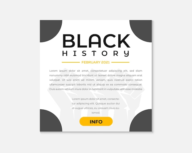 벡터 흑인 역사의 달 아프리카계 미국인 역사 instagram 게시물 또는 소셜 미디어 게시물 수집 템플릿