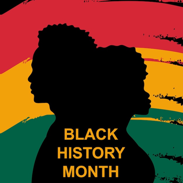 흑인 역사의 달 아프리카계 미국인 역사 포스터 카드 배너 배경 벡터 그림