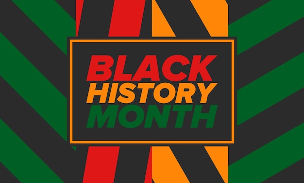 black history month african american history in united states art poster vector illustration