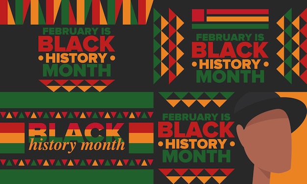black history month african american history in united states art poster vector illustration
